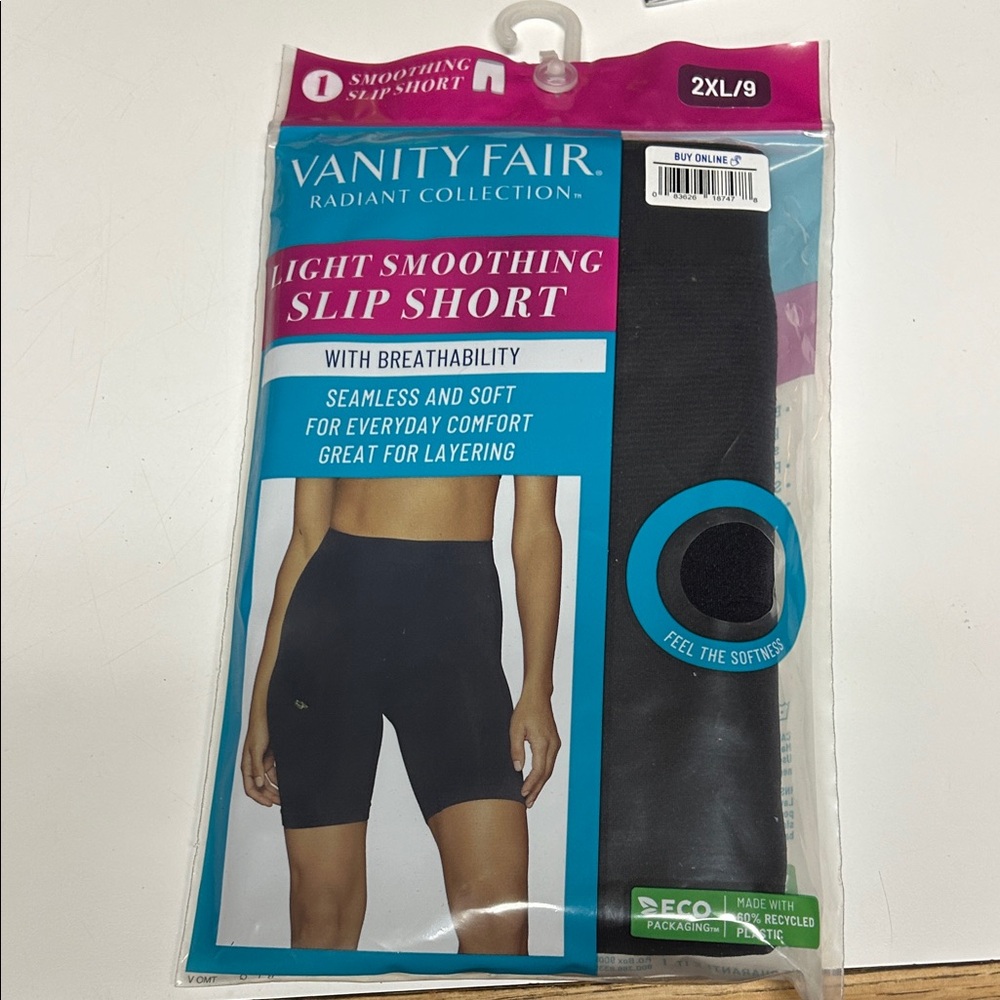Vanity Fair Black Light Smoothing Slip Shorts